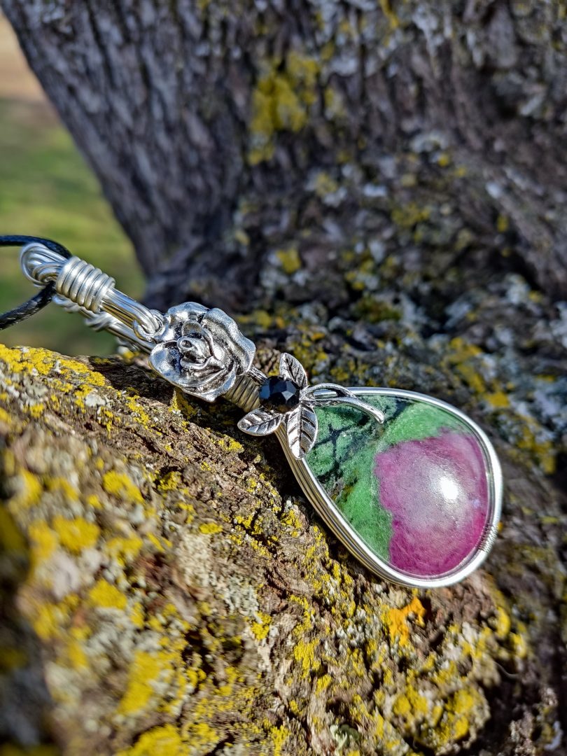 Collier pierre naturelle Rubis Zoïsite – Image 2