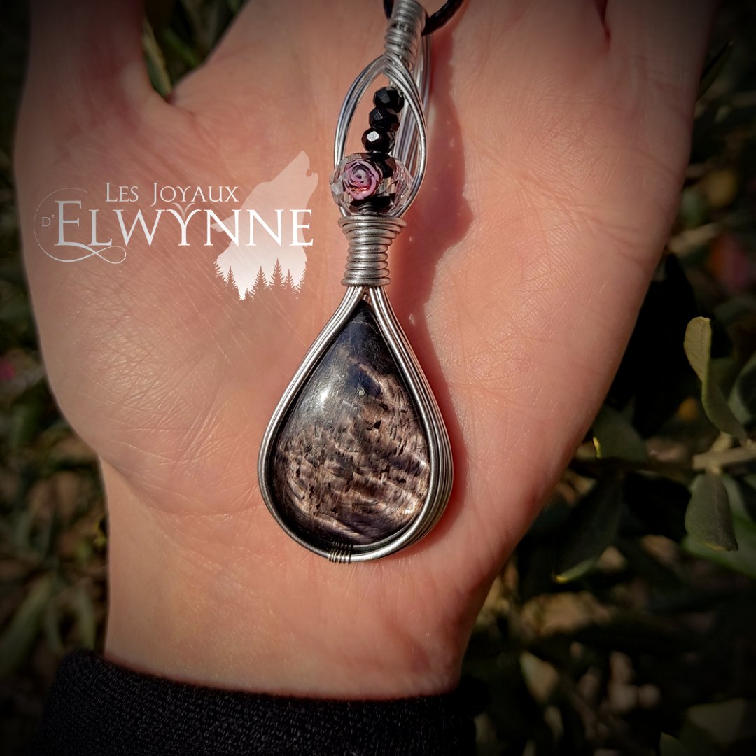 Collier pierre naturelle Hyperstène