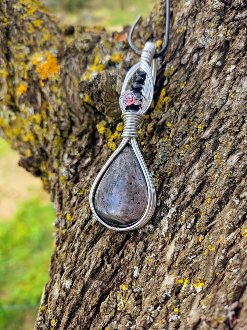 Collier pierre naturelle Hyperstène – Image 2