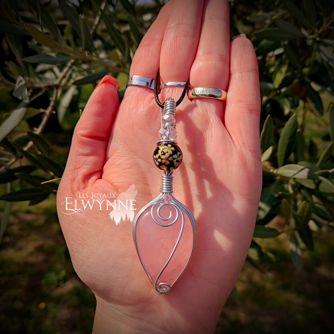 Collier pierre naturelle Quartz rose