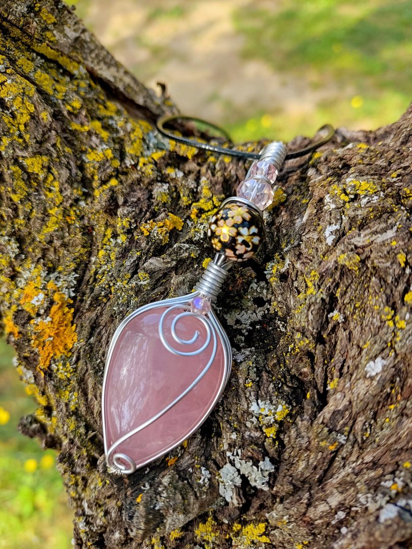 Collier pierre naturelle Quartz rose – Image 2