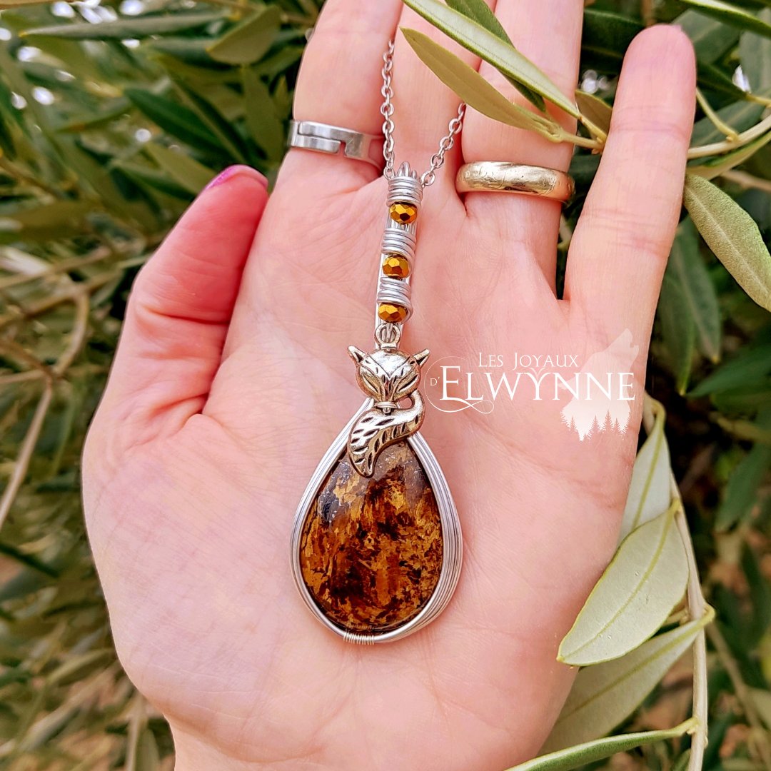 Collier pierre naturelle Bronzite – Image 2