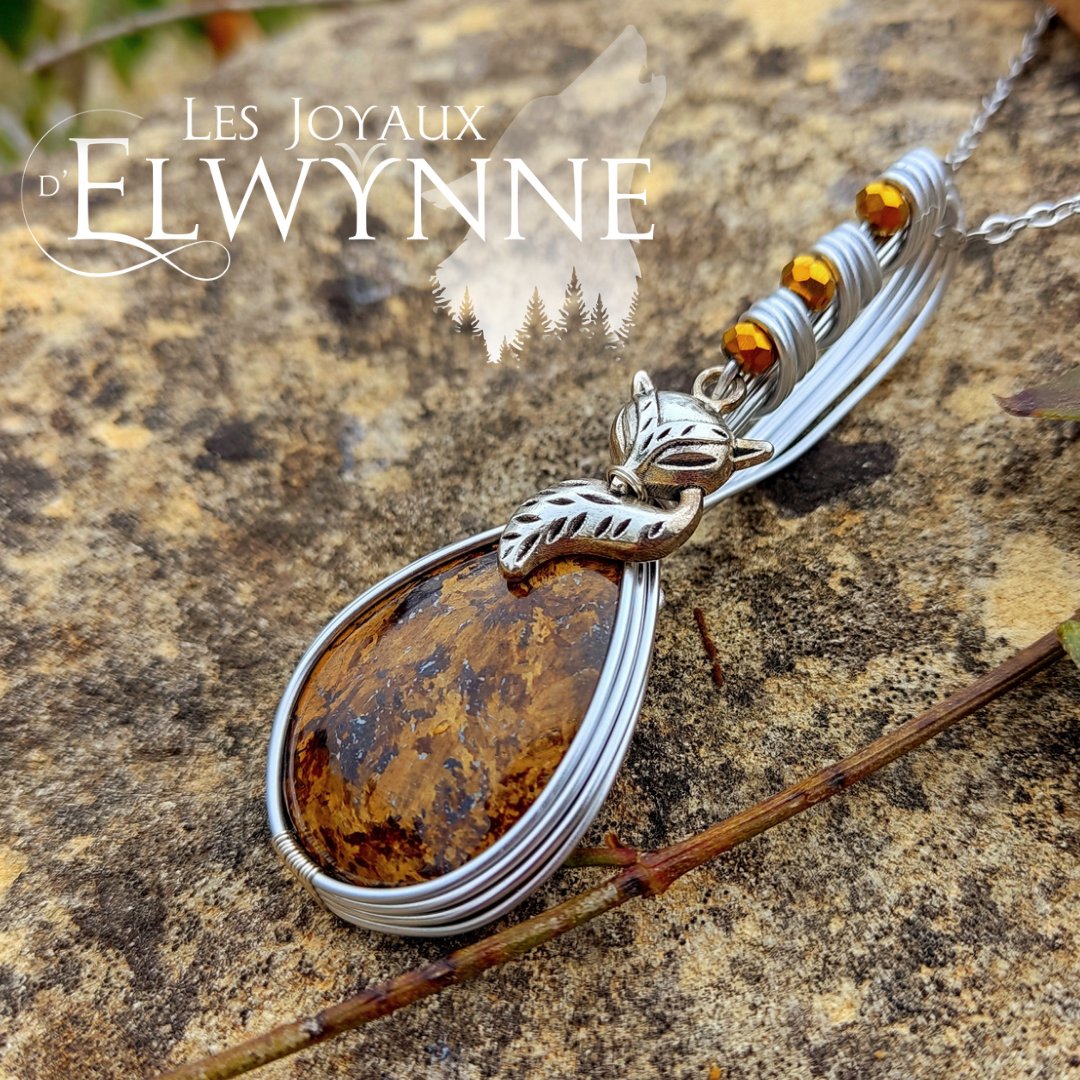 Collier pierre naturelle Bronzite