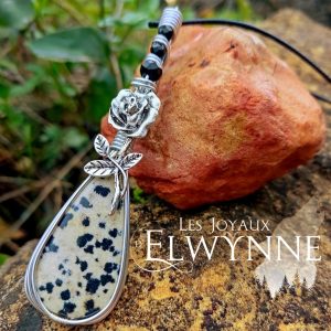 Collier pierre naturelle Jaspe Dalmatien