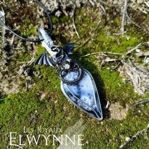 Collier pierre naturelle Agate dendritique