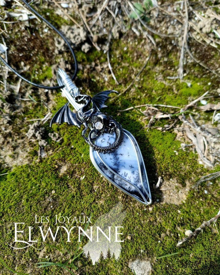 Collier pierre naturelle Agate dendritique