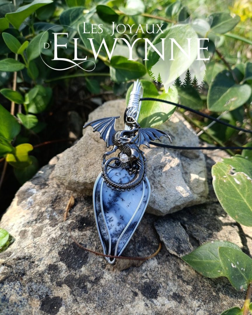 Collier pierre naturelle Agate dendritique – Image 2