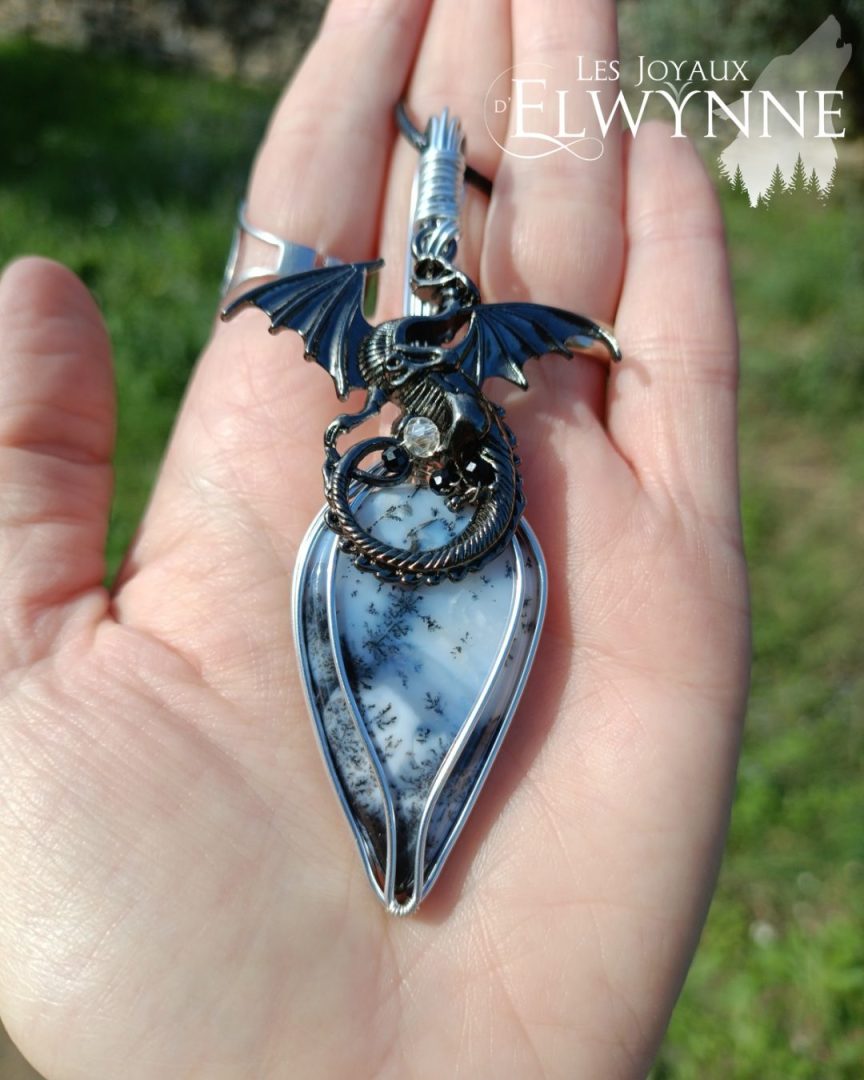Collier pierre naturelle Agate dendritique – Image 3