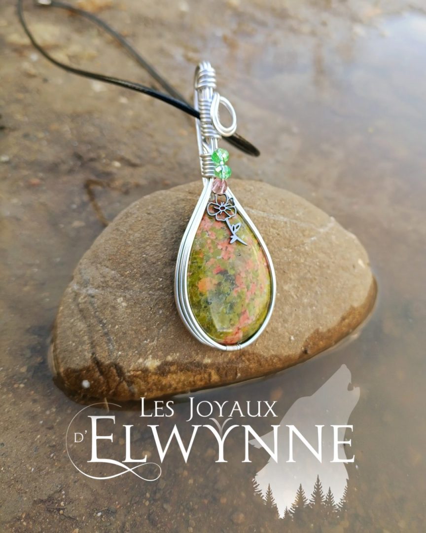 Collier pierre naturelle Unakite – Image 2