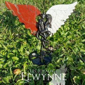 Ange et Demon en Howlite et Jaspe rouge
