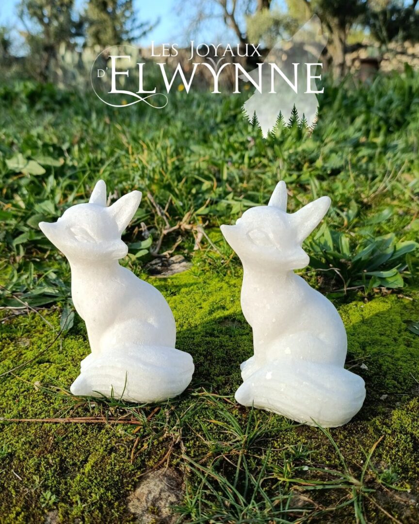 Renard en Jade Blanc