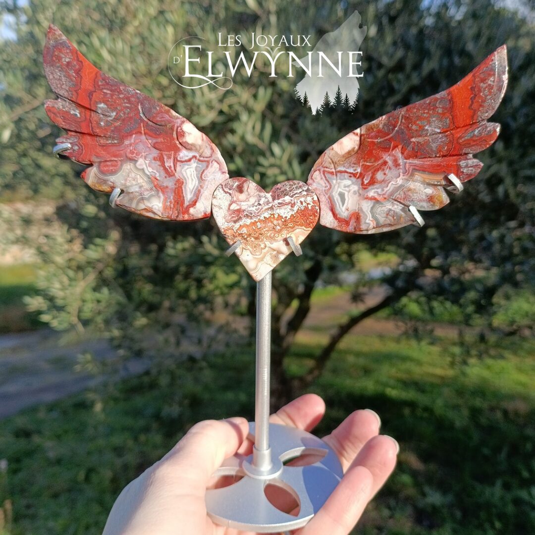 Cœur Ailé en Agate du Mexique – Image 2