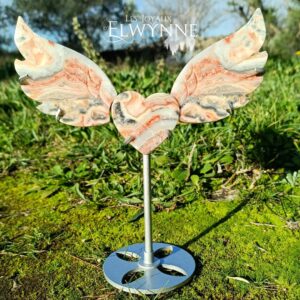 Cœur Ailé en Agate Crazy Lace