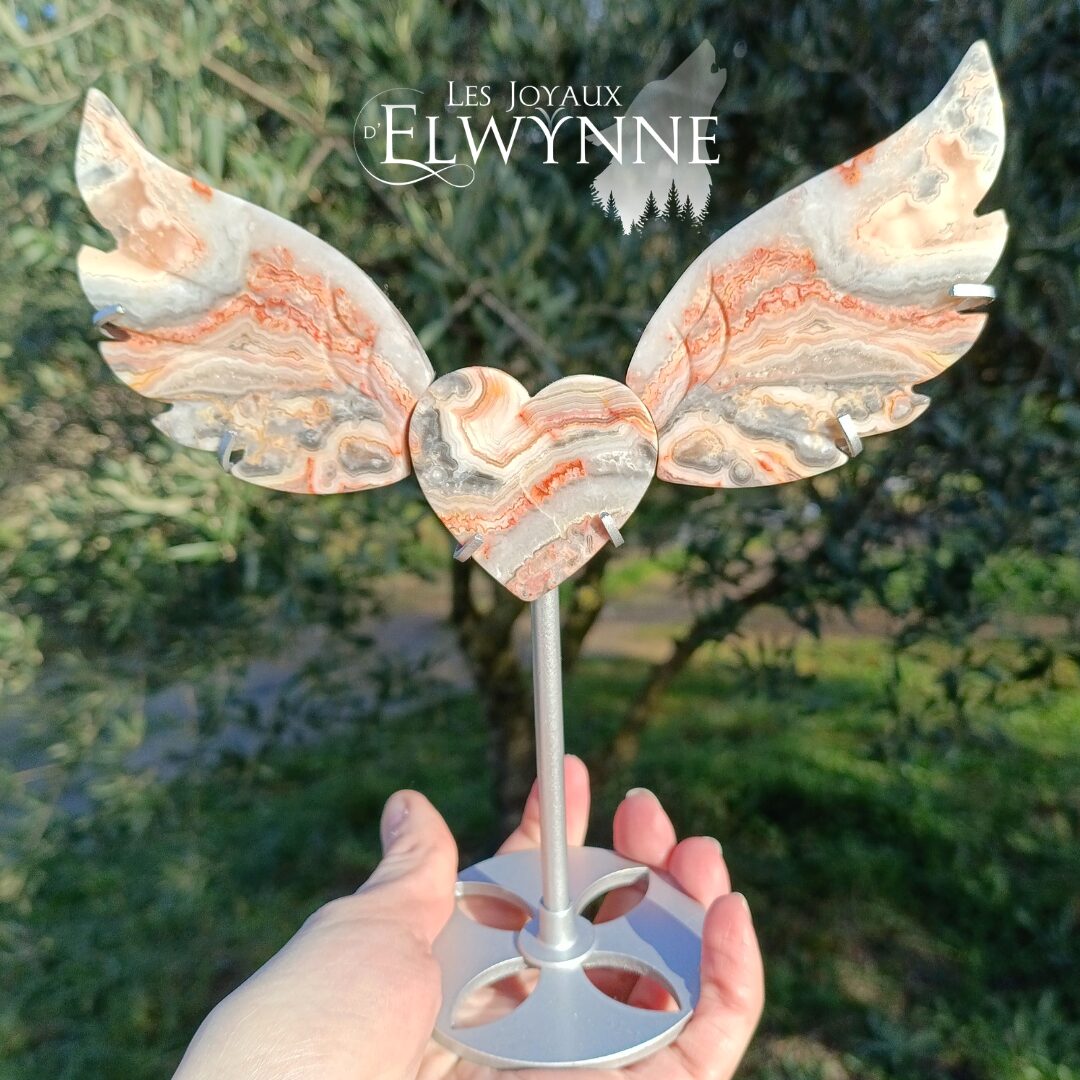 Cœur Ailé en Agate Crazy Lace – Image 2