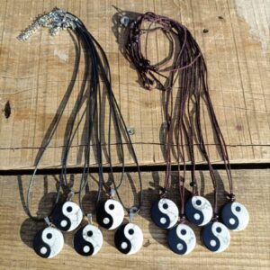 Pendentif Yin Yang en Obsidienne et Howlite