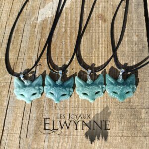 Pendentif Masque de Renard en Jadéite