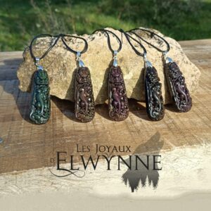 Pendentif Dragon en Obsidienne Céleste/Arc-en-ciel