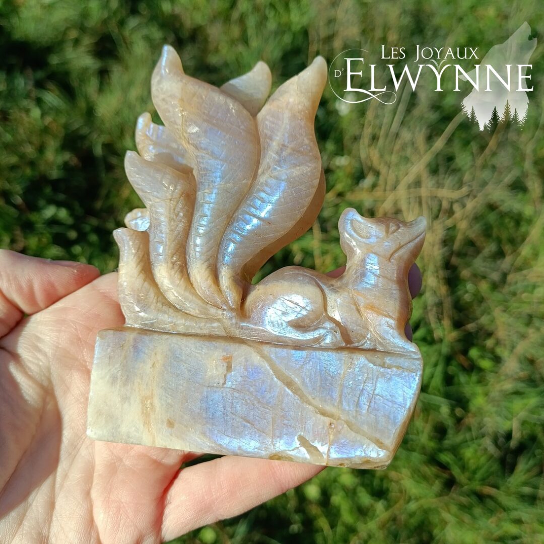Renard (Kitsune) en Pierre de Lune – Image 3
