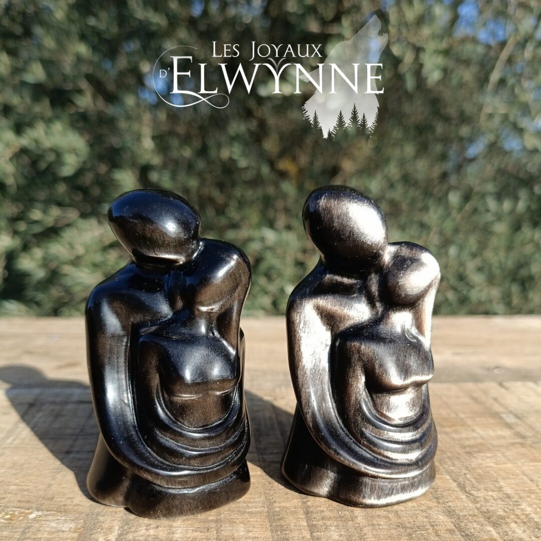 Couple en Obsidienne argentée – Image 2