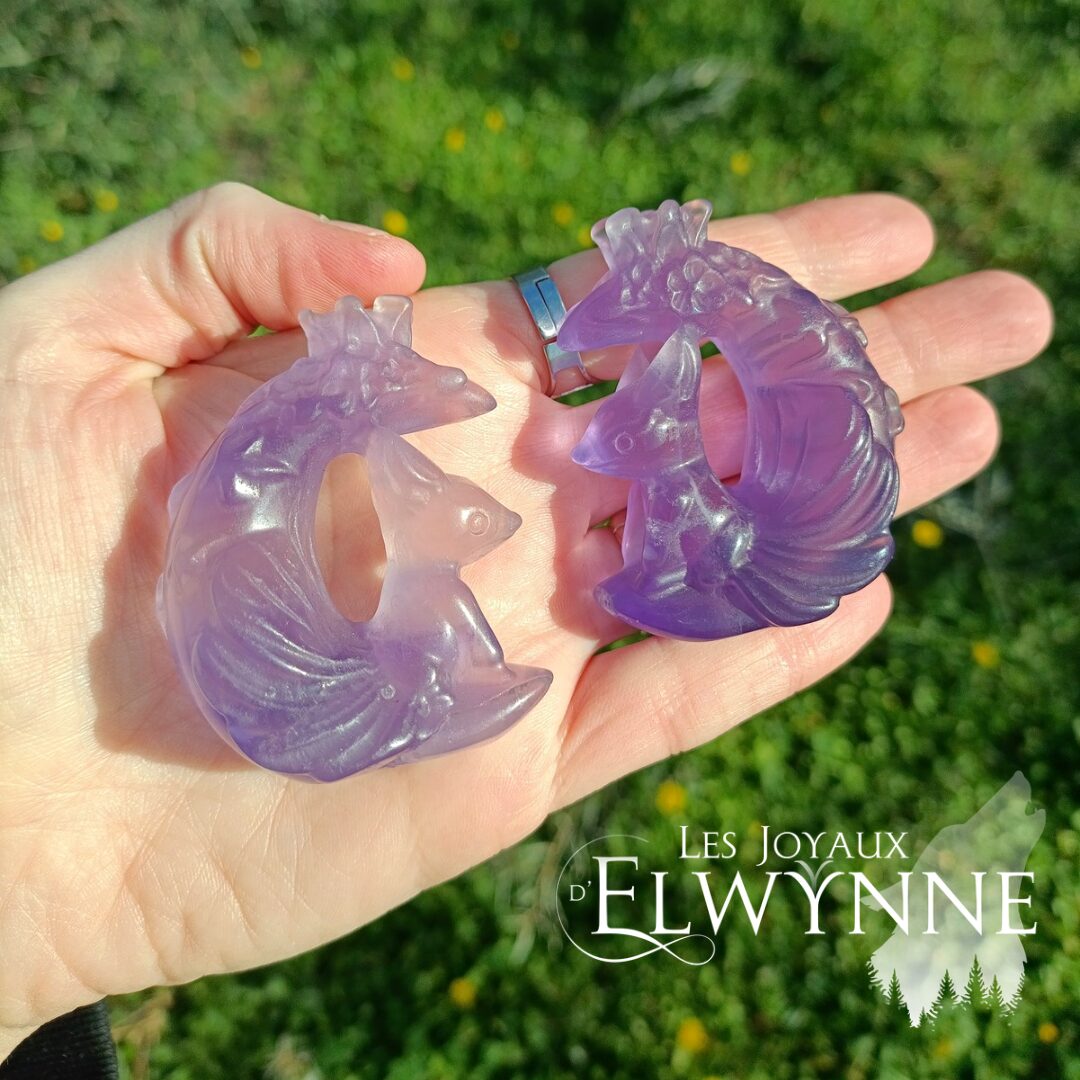 Kitsune (Renard) en fluorite – Image 3