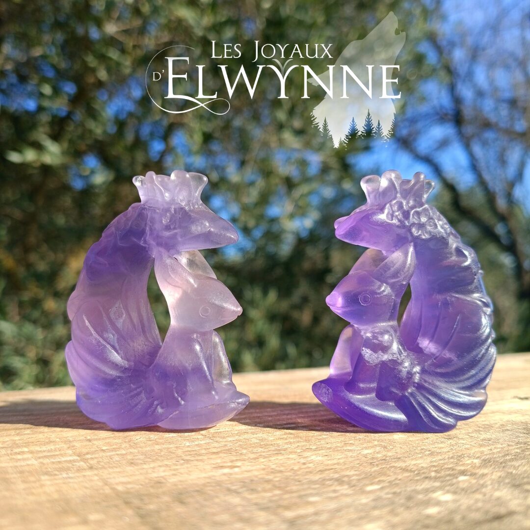 Kitsune (Renard) en fluorite – Image 2