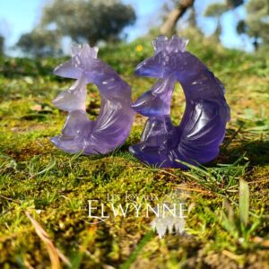Kitsune (Renard) en fluorite