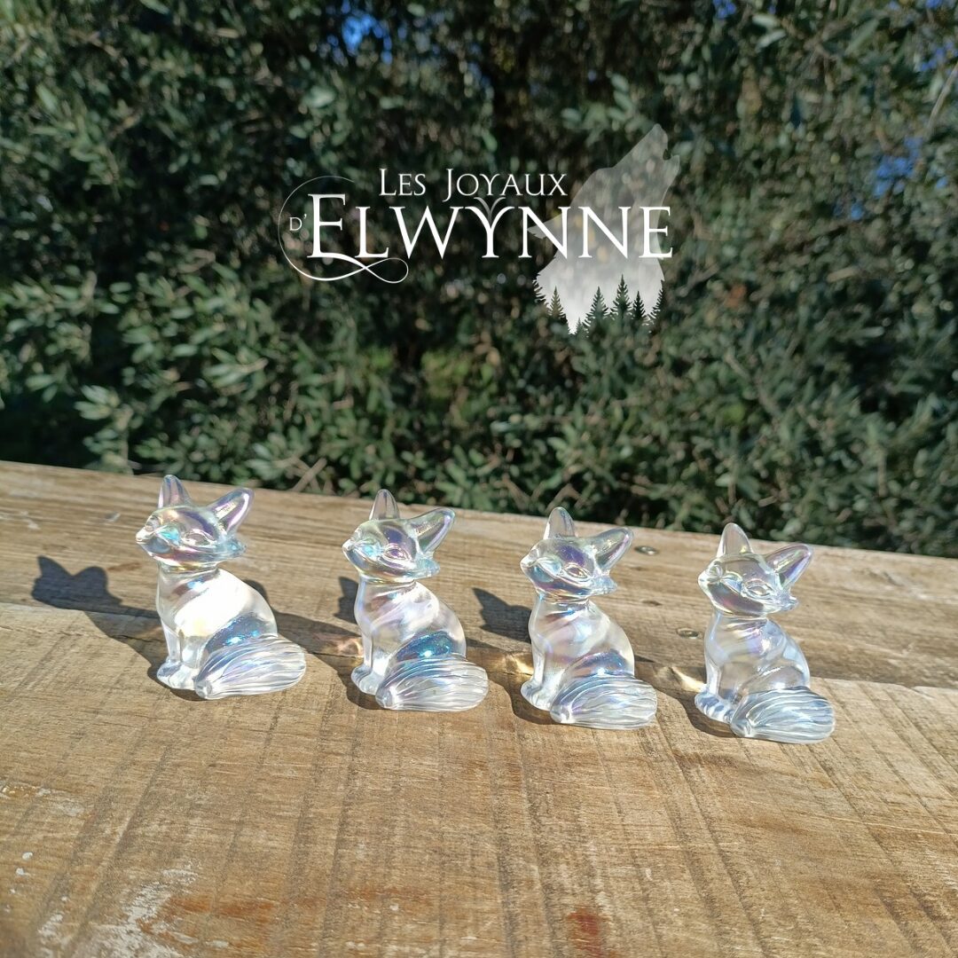 Renard en Quartz Aura Blanche – Image 3