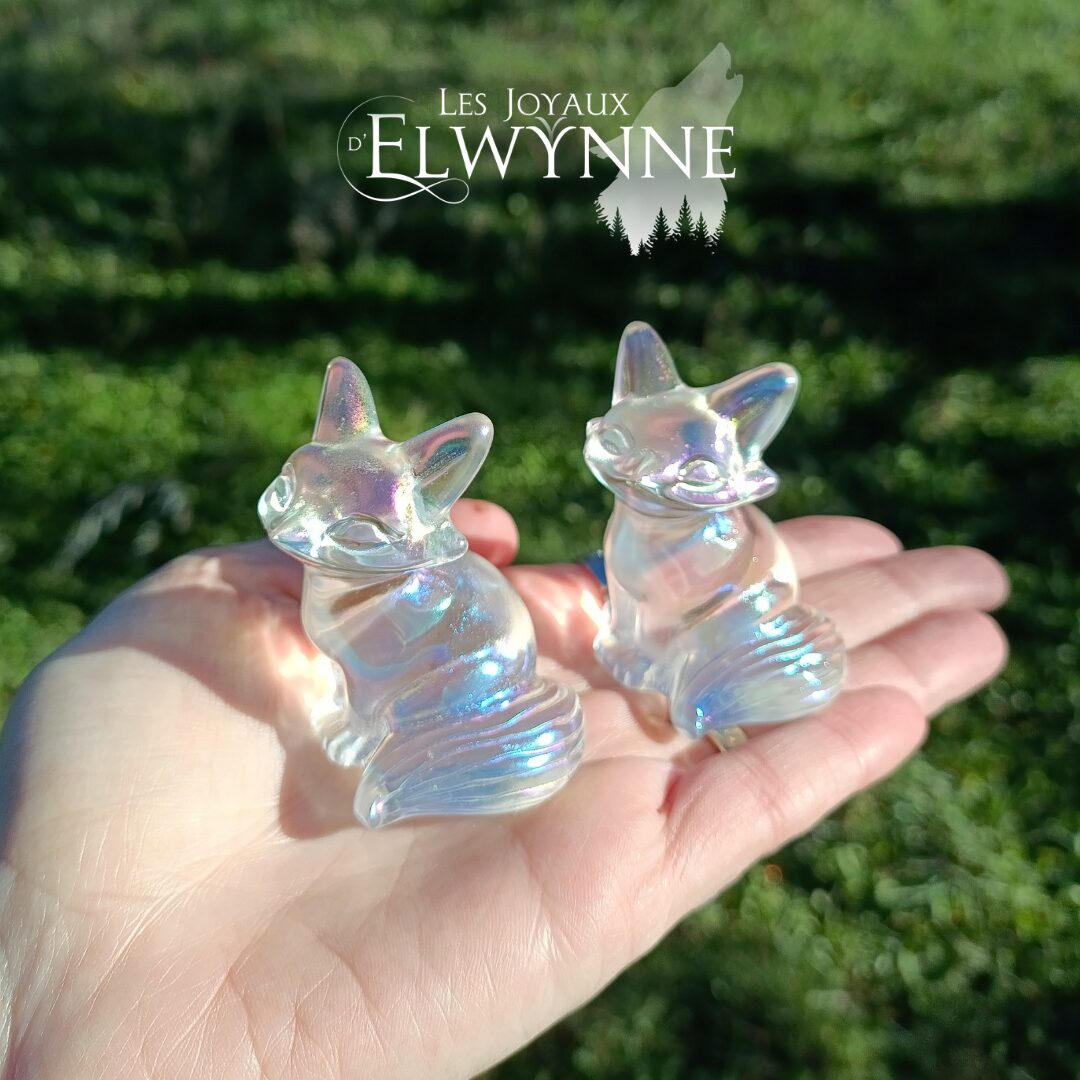 Renard en Quartz Aura Blanche – Image 2