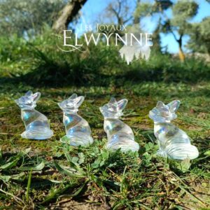 Renard en Quartz Aura Blanche