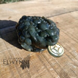 Crapaud Feng Shui où Grenouille de la Fortune en Labradorite