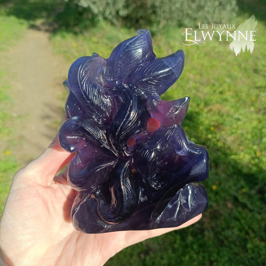 Kitsune (Renard) en Fluorite – Image 3