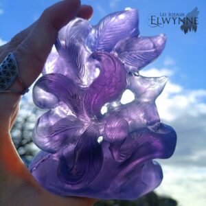 Kitsune (Renard) en Fluorite