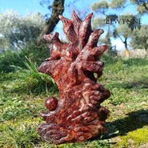Kitsune (Renard) sur Lune en Quartz feu