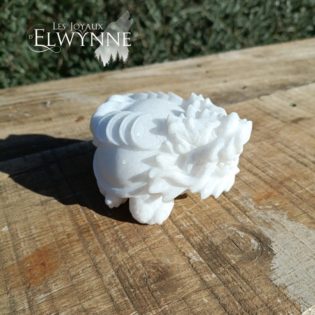 Dragon tortue en Jade Blanc