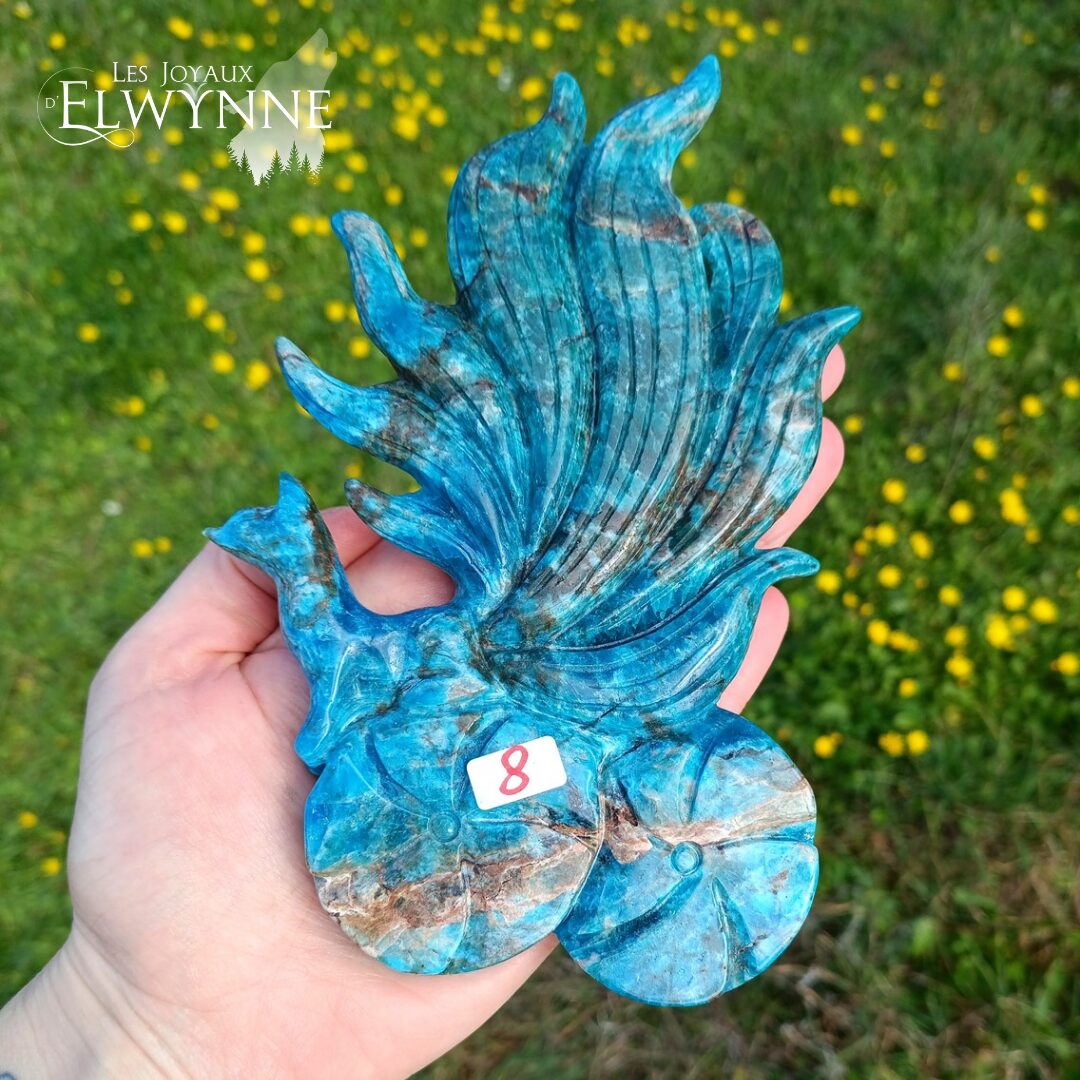 Kitsune (Renard) en Apatite sur socle – Image 3
