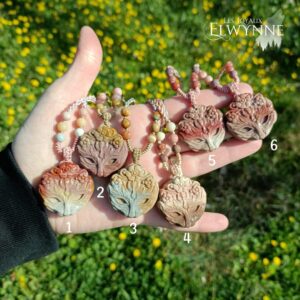 Pendentif Masque de Kitsune (Renard) en Agate Alashan