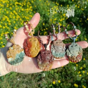 Pendentif Kitsune (Renard) en Agate Alashan