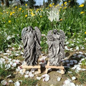 Femme Ange en Obsidienne argentée