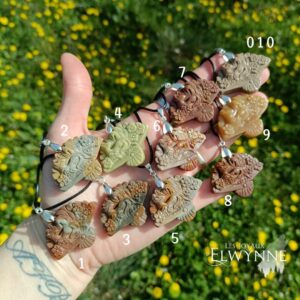 Pendentif Kitsune (Renard) en Agate Alashan