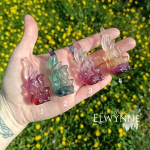 Kitsune (Renard) en Fluorite