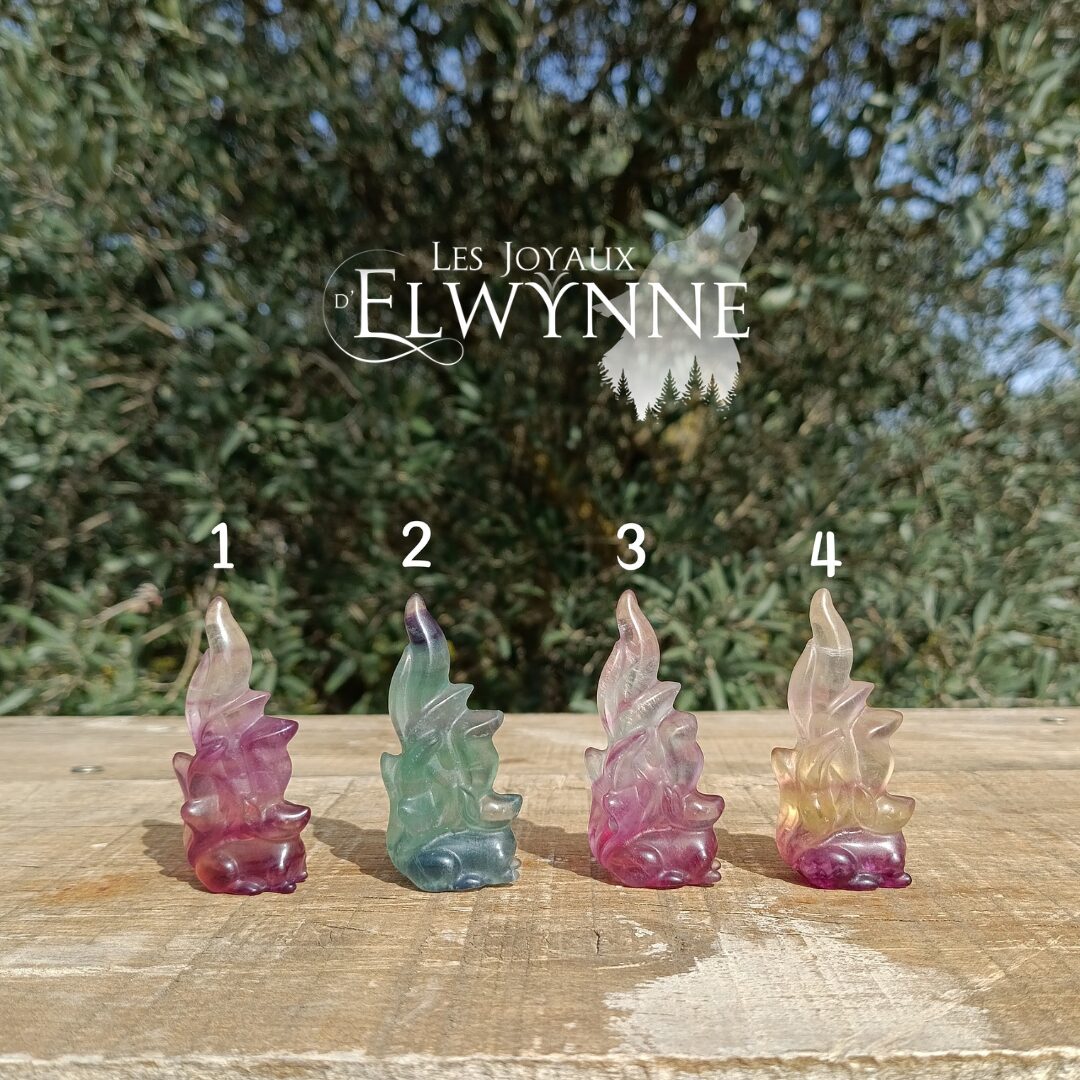 Kitsune (Renard) en Fluorite – Image 2