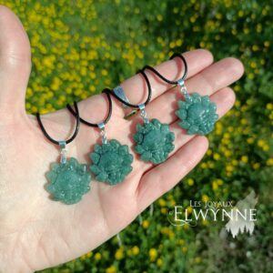 Pendentif Kitsune (Renard) en Jadéite