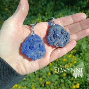 Pendentif Kitsune (Renard) en Sodalite