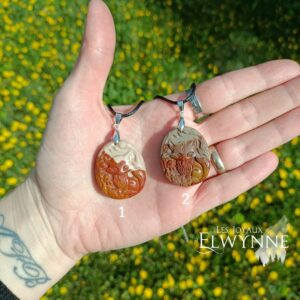 Pendentif Kitsune (Renard) en Agate Alashan