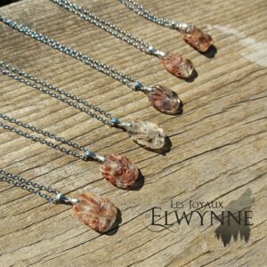 Pendentif Kitsune (Renard) en Quartz Jardin