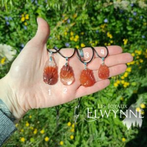 Pendentif Kitsune (Renard) en Quartz cheveux de lapin rouge 🔥 Rare🔥