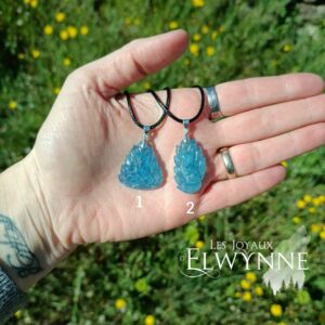 Pendentif Kitsune (Renard) en Aigue-marine 🔥Rare🔥