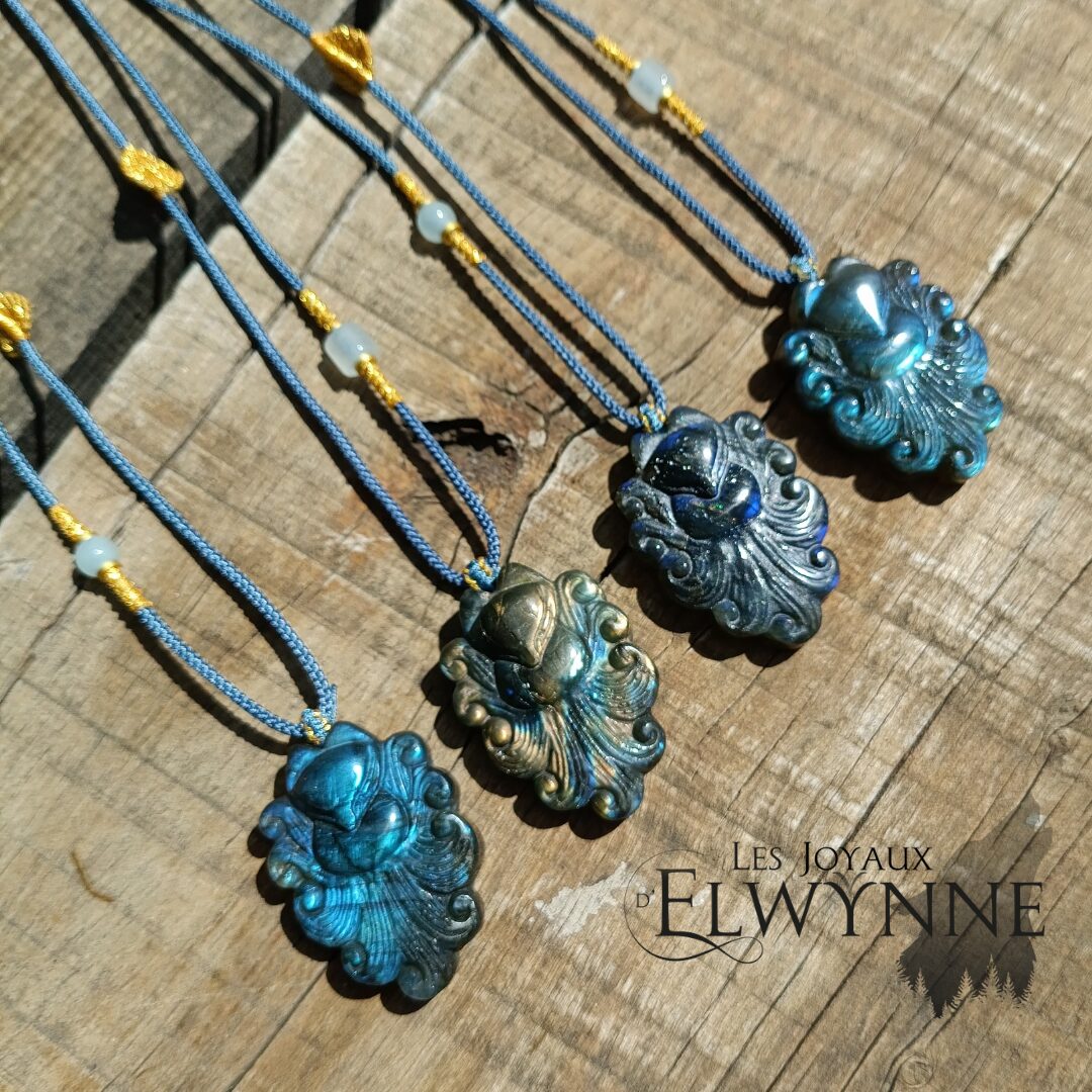 Pendentif Kitsune (Renard) en Labradorite – Image 2