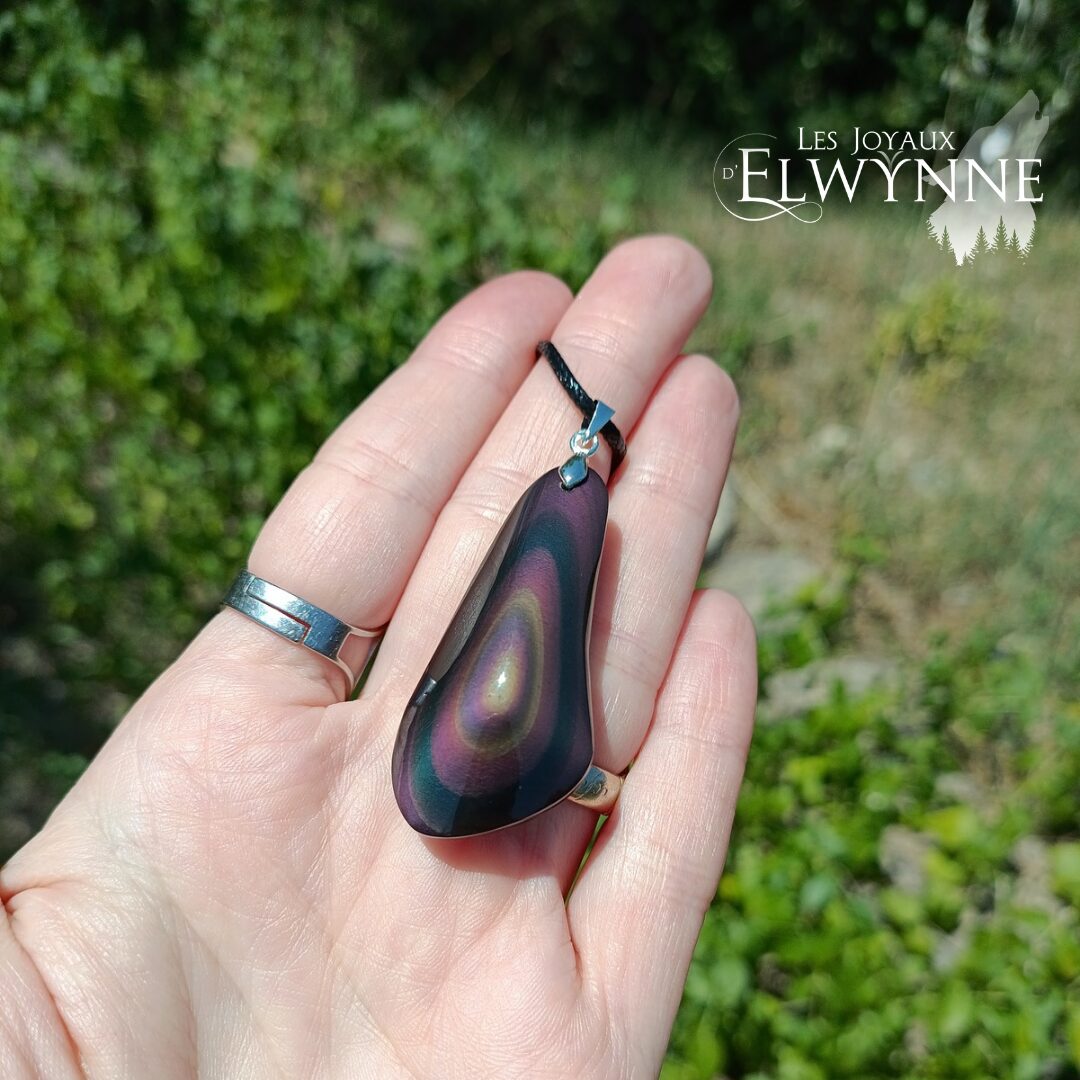 Pendentif en Œil céleste (Obsidienne Arc-en-ciel) – Image 2