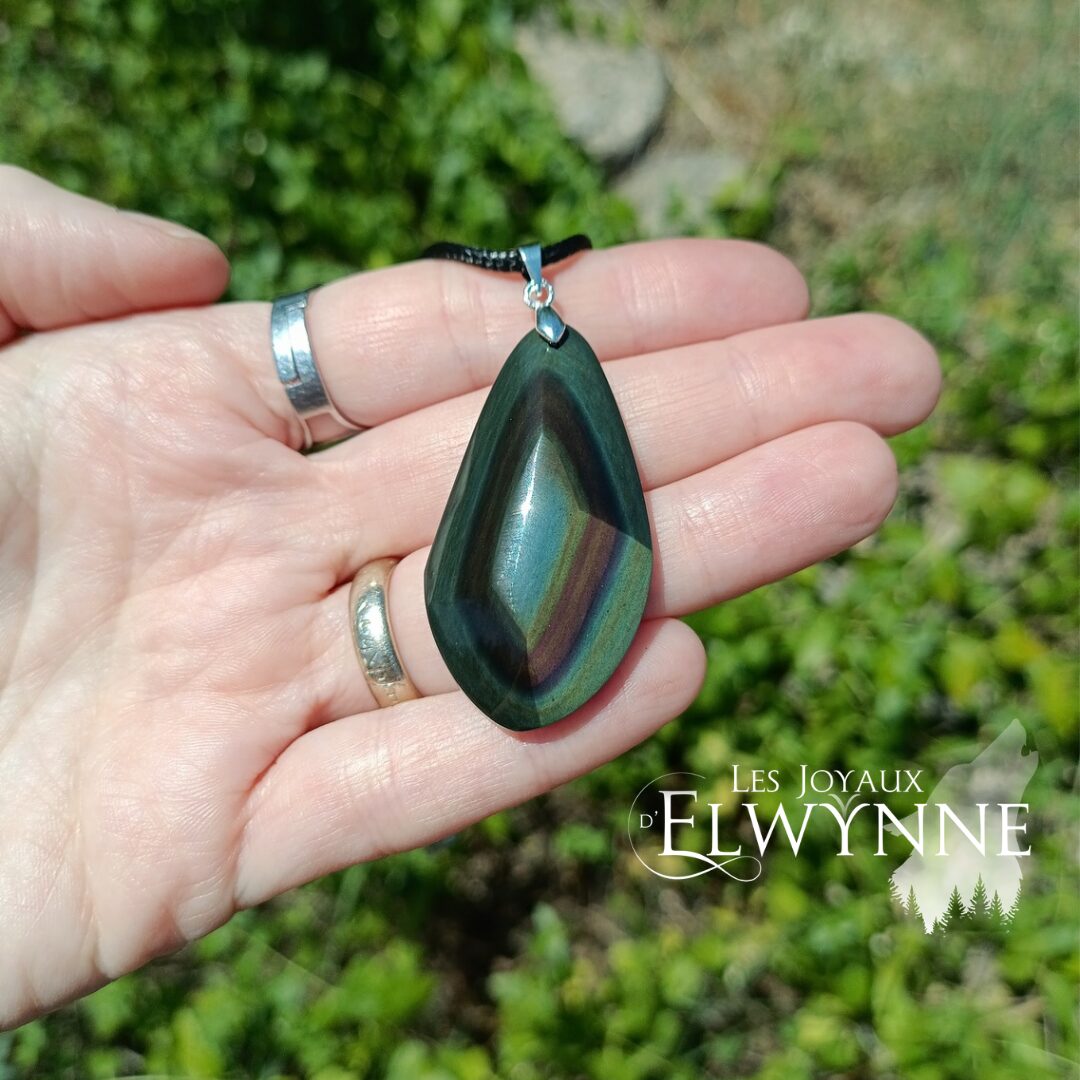 Pendentif en Œil céleste (Obsidienne Arc-en-ciel) – Image 3